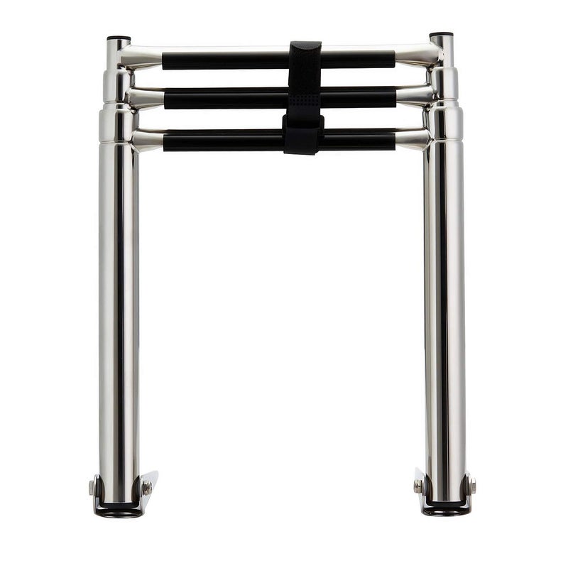 Manifish-Made 3 Step Boat Ladder, Stainless Steel Telescoping Boat Boarding Ladder, Swim Step with Anti-Slippery Vinyl Silver & Black - Image 1